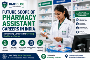 Pharmacy assistant checking. Organising pharmacy inventory in a modern healthcare setting.