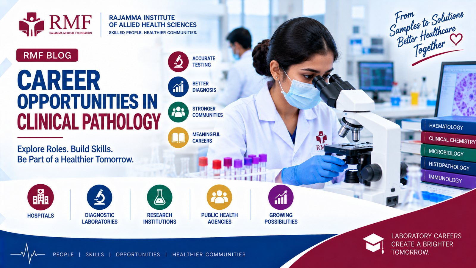 Clinical laboratory professional examining medical samples and working with modern laboratory equipment